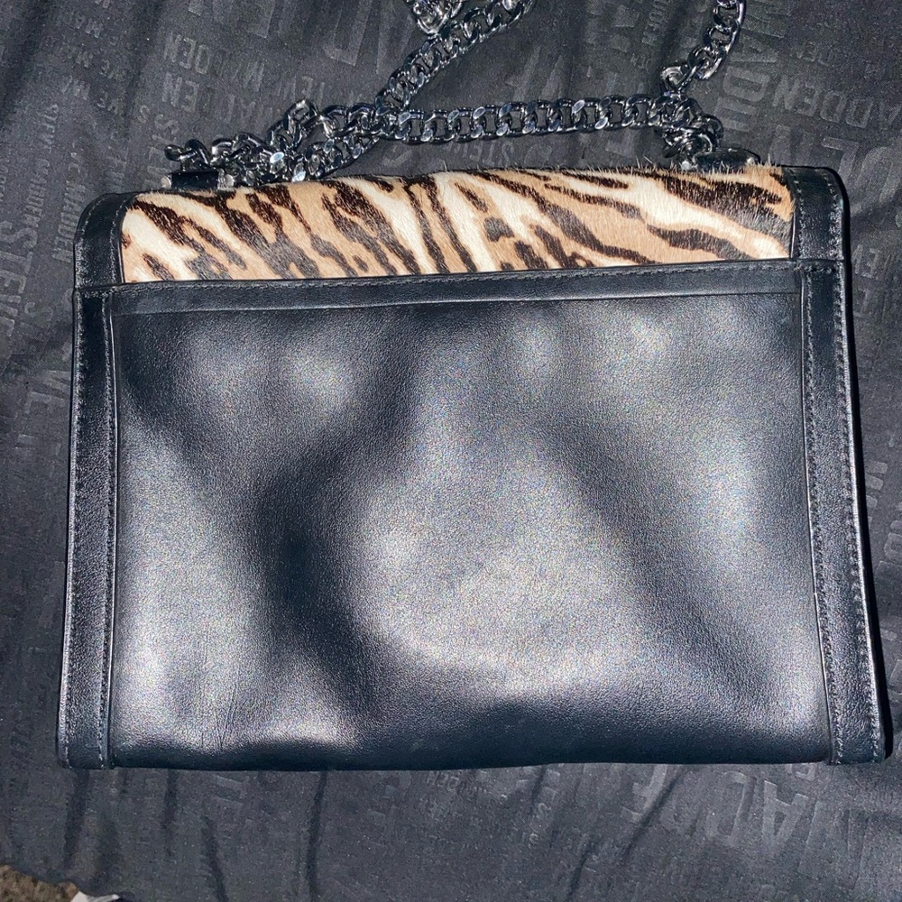 Michael Kors Black and Animal Print Crossbody Bag